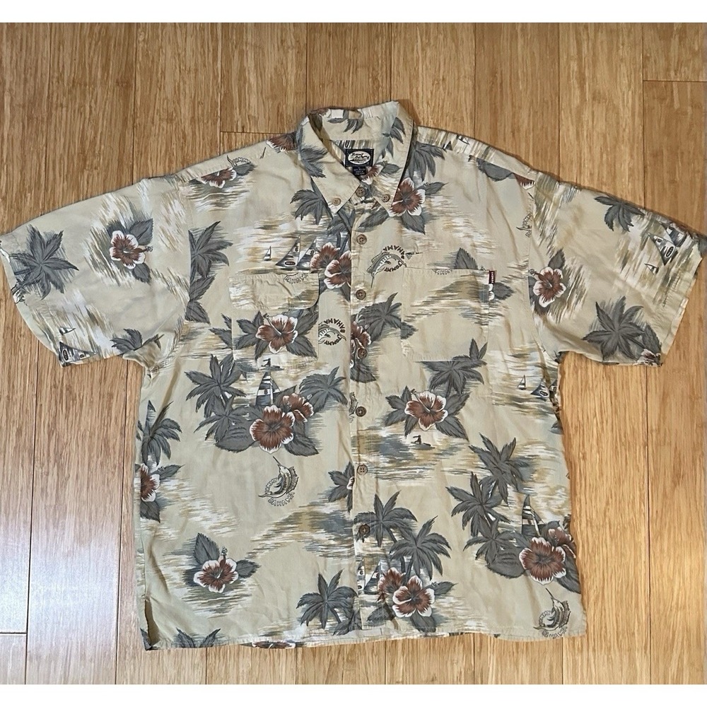 Rare Vintage Tommy Bahama Hawaiian Swordfish Shirt Men's XL